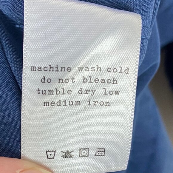 Rag & Bone Sullivan Tunic Shirt Navy Blue‎ Modal Collared Tie Front Size Small S - Picture 10 of 12